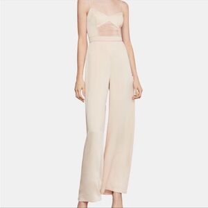 NWT BCBG almond pink silk jumpsuit